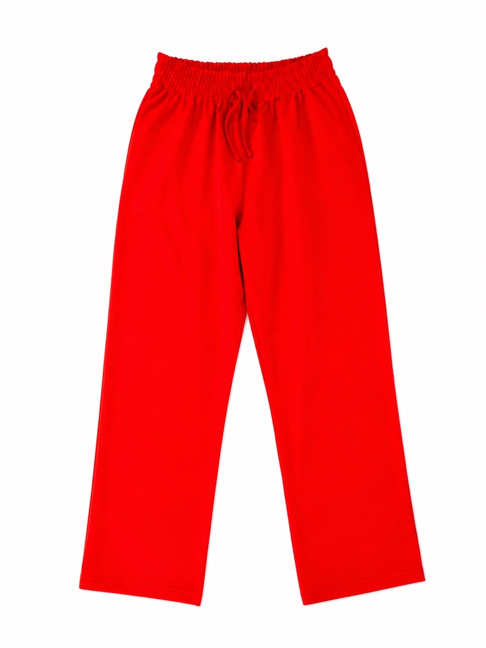 Red Wide Leg Drawstring Resort Beach Pants Relaxed Pull-On Size S - Picture 3 of 6